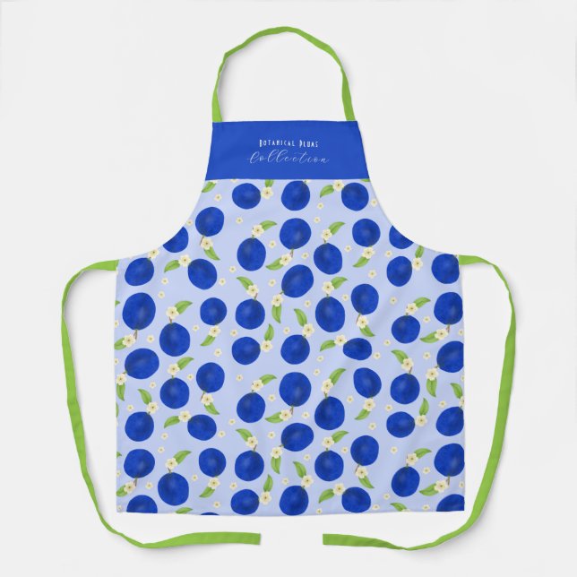Delantal Colección de Ciruelas Botánicas Azul (Anverso)