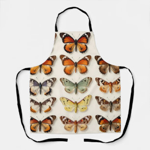 Delantal Colección de mariposas vintage en rejilla
