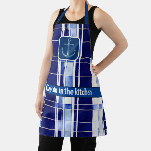 Delantal Colección de rayas modernas de la marina de verano