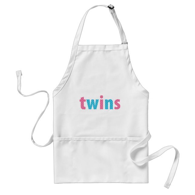 Delantal COLECCIÓN DE TWINS - mixto {aqua + rosa} (Frente)