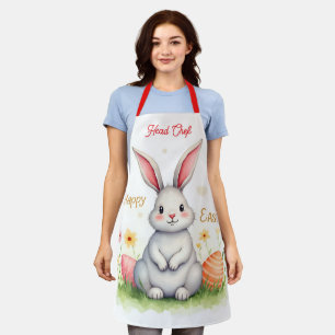 Delantal Colección moderna de conejito de Pascua y huevos l
