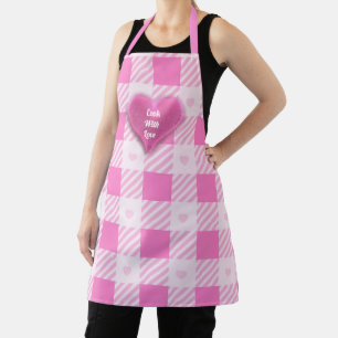 Delantal Colección rosa moderno con mucho amor