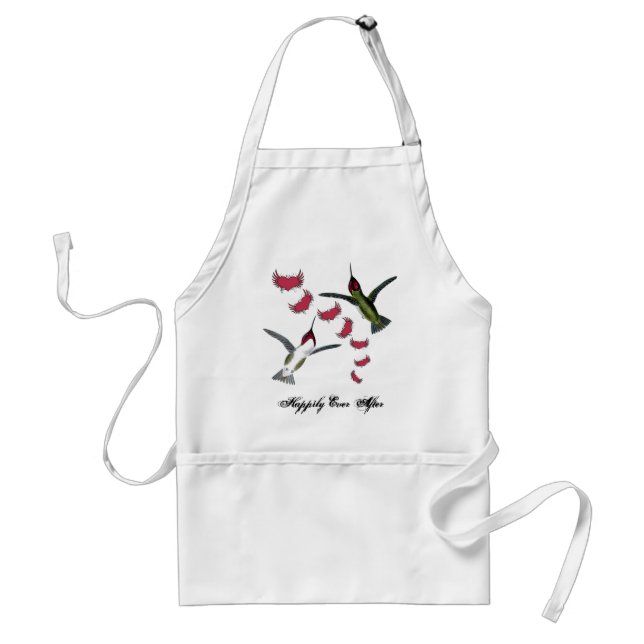 Delantal Colibríes Grunge Corazones con Alas (Frente)