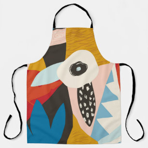 Delantal Collage contemporáneo floral hawaiano en. S