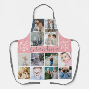 Delantal Collage de Fotos de Abuela Moderna Estampado Total