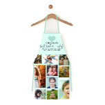 Delantal Collage de fotos de la abuela del mejor chef de Ba<br><div class="desc">Este delantal lindo y dulce es perfecto para cualquier abuela. Cuenta con 13 fotos de personalizables de sus hermosos nietos. También incluye la cita, "La abuela orgullosa. El mejor panadero y chef, rociando a cada nieto con amor y afecto", con una tipografía cursiva manuscrita negra y un corazón verde verde...</div>
