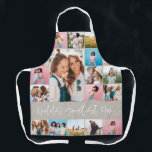 Delantal collage de fotos de mamá tipografía moderna beige<br><div class="desc">Más grande mamá beige multi foto moderno minimo simple escritura tipografía elegante Día de la Madre,  cumpleaños,  Navidades,  Pascua,  graduación,  fin de año escolar o diseño de regalos de decoración.</div>