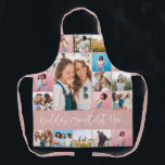 Delantal collage de fotos de mamá tipografía moderna simple<br><div class="desc">La mamá más grande del mundo muchísimo rosa multi foto moderno minimalista escritura única tipografía elegante Día de la Madre,  cumpleaños,  Navidades,  Pascua,  graduación,  fin de año escolar o diseño de regalos de decoración.</div>