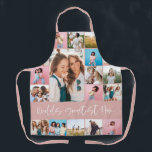 Delantal collage de fotos de mamá tipografía moderna simple<br><div class="desc">La mamá más grande del mundo muchísimo rosa multi foto moderno minimalista escritura única tipografía elegante Día de la Madre,  cumpleaños,  Navidades,  Pascua,  graduación,  fin de año escolar o diseño de regalos de decoración.</div>