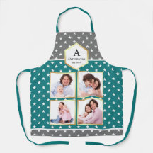 Collage de fotos de patrón de estrellas verde azul