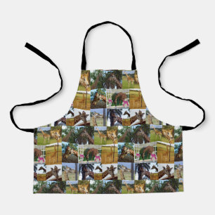 Delantal Collage de fotos Giraffe, Apron de impresión compl