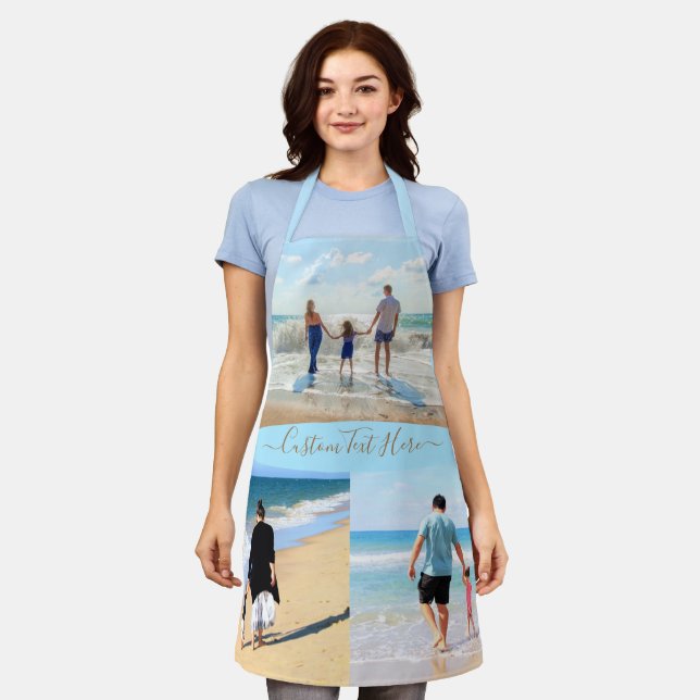 Delantal Collage de fotos personalizado en sus fotos y text (Gastado)