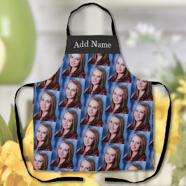 Delantal Collage de fotos personalizado y nombre personaliz