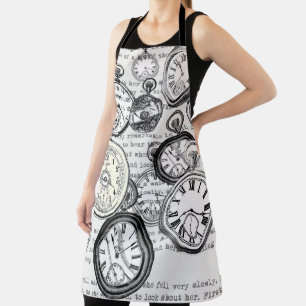Delantal Collage de reloj de bolsillo victoriano Alicia en