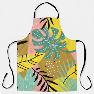 Delantal Collage exótico: Patrón de plantas tropicales