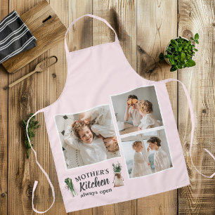 Delantal Collage Foto & Cocina de Mamá Siempre Está Abierta