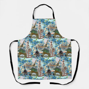 Delantal Collage Francés Antiguo