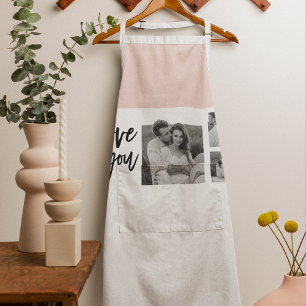 Delantal Collage moderno Couple Photo & Love You Beauty Gif