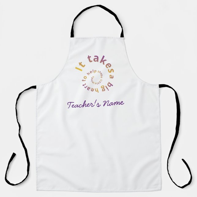 Delantal Collerful Spiral Quote Teacher Apron-Personalized  (Anverso)
