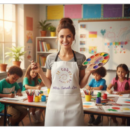 Delantal Collerful Spiral Quote Teacher Apron-Personalized 