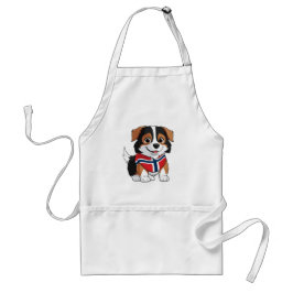 Delantal Collie de borde animado con bandera de Noruega