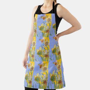 Delantal Color de agua Daffodil Flor floral Cocina Apron