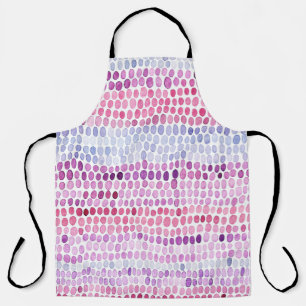 Delantal Color de agua rayado: Polka gris rosado