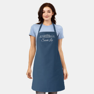 Delantal Color de tendencia Ápron de Personalizable azul se