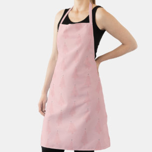 Delantal Color gris rosa de acento gris de Navidad elegante
