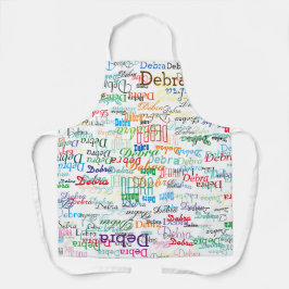 Delantal Color Monogramado Nombre blanco