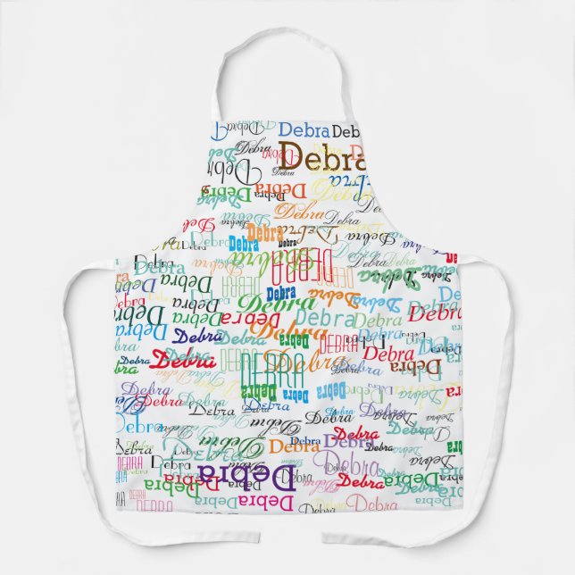 Delantal Color Monogramado Nombre blanco (Anverso)