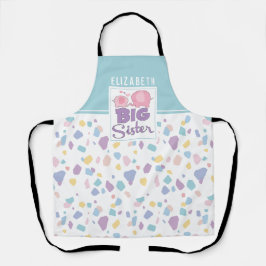 Delantal Color pastel Gran Hermana Elefante Patrón colorido