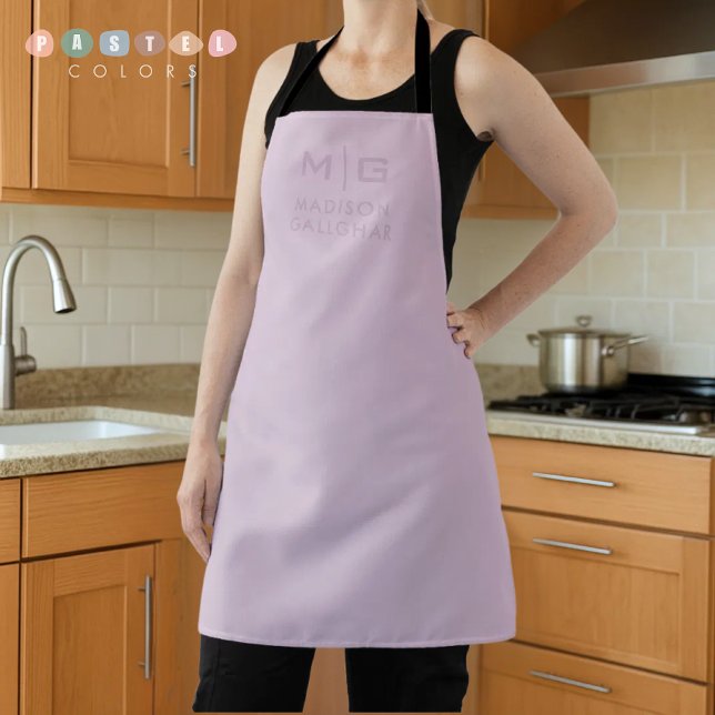 Delantal Color Púrpura Lavanda Pastel Luz Suave Sólida (Solid Soft Light Pastel Lavender Purple Color Apron
)