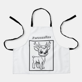 Delantal Color Rudolf Reindeer Personalizado