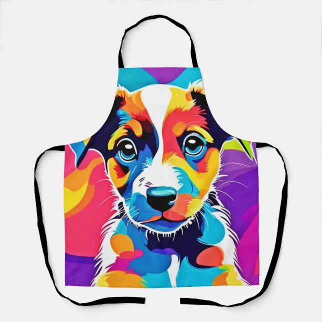 Delantal Color Splash Groovy Canine Dog (Anverso)