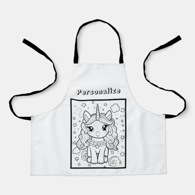 Delantal Color unicornio personalizado (Anverso)