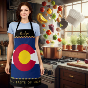 Delantal Colorado Chefs Apron, Estados Unidos, Bandera Colo