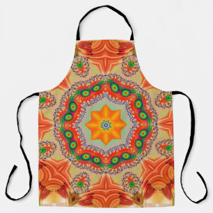 Delantal Colores de energía vibrantes: diseño mandala.
