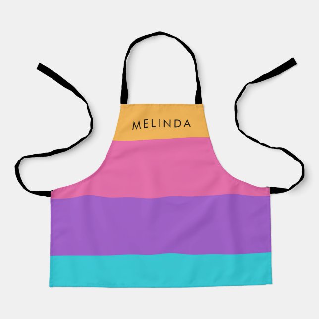 Delantal Colores de verano nombre personalizado (Anverso)