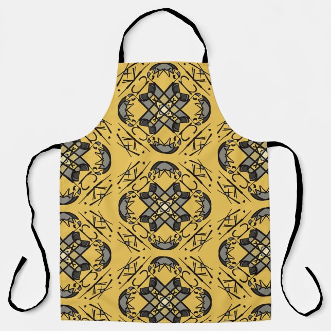 Delantal Colores del equipo. Negro y oro (Anverso)