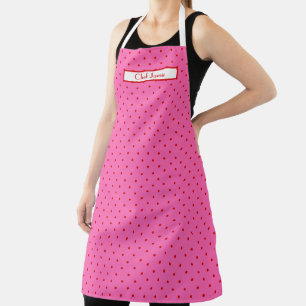 Delantal Colores DIY Rosa Caliente con Lunares Patrón de pu