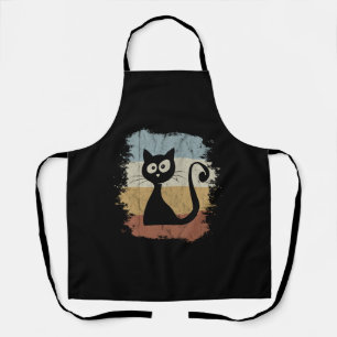 Delantal Colores Vintage 60s Gato Retro Cómic Regalo Gatito