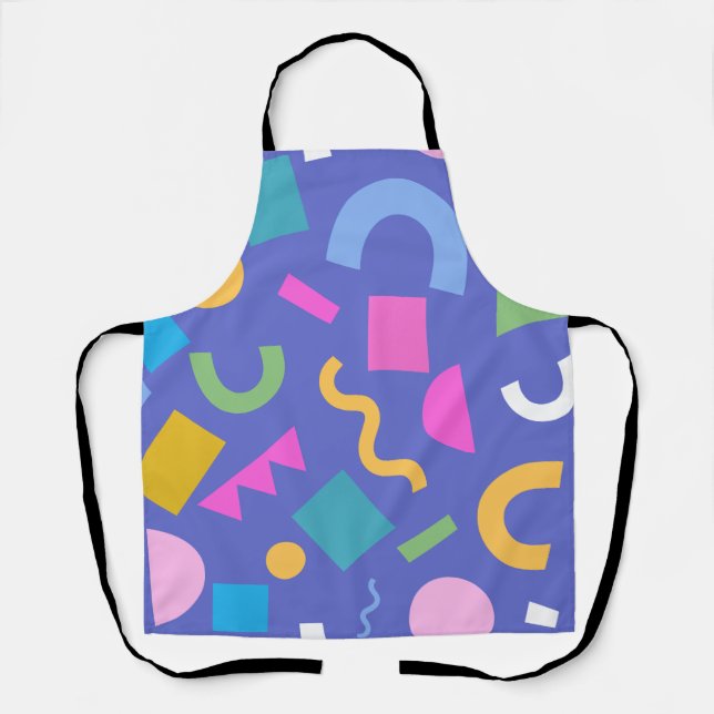 Delantal Colorful Abstract Geometric Memphis Style Pattern (Anverso)
