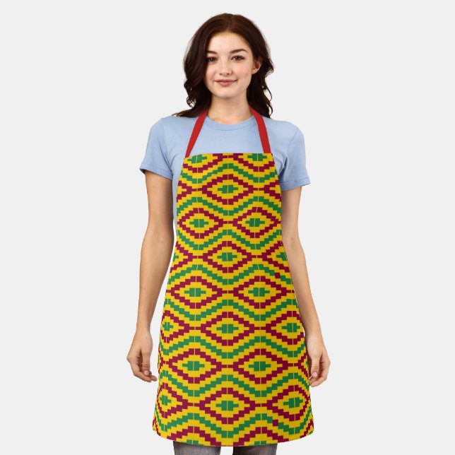 Delantal Colorful African Kente Pattern (Gastado)