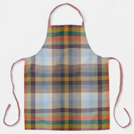 Delantal Colorful Autumn Winter Colored Checkered Pattern  