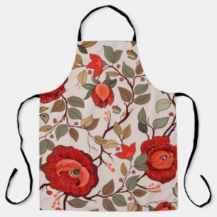 Delantal Colorful floral pattern. Wallpaper with big illust