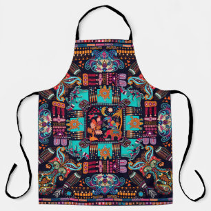 Delantal Colorful illustration with decorative animals and 