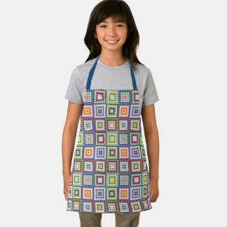 Delantal Colorful Retro Mid-Century Mid-Mod Crochet Blossom