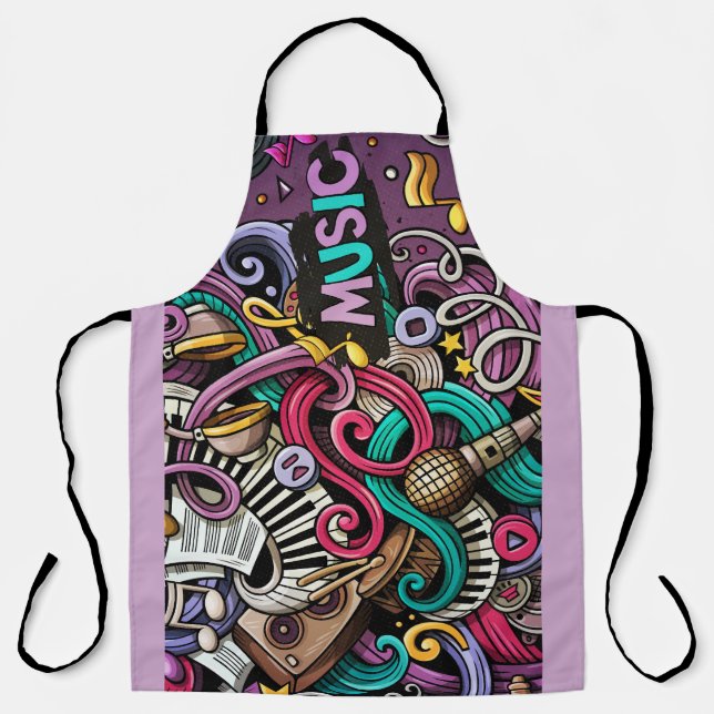 Delantal Colorful Symphony of Sound All-Over Print Apron (Anverso)