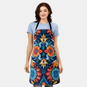 Delantal Colorida elegancia floral de Boho: Vibrante Mandal